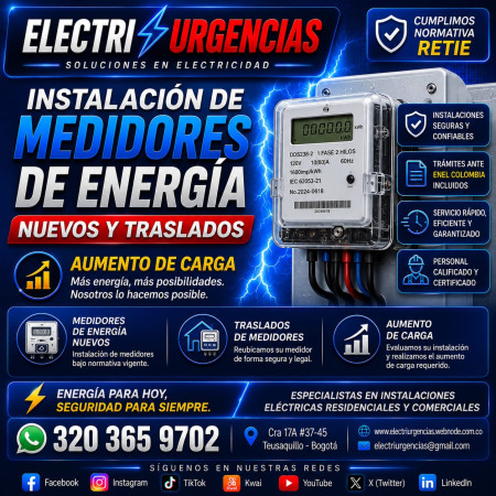 Instalación de medidores de energia.